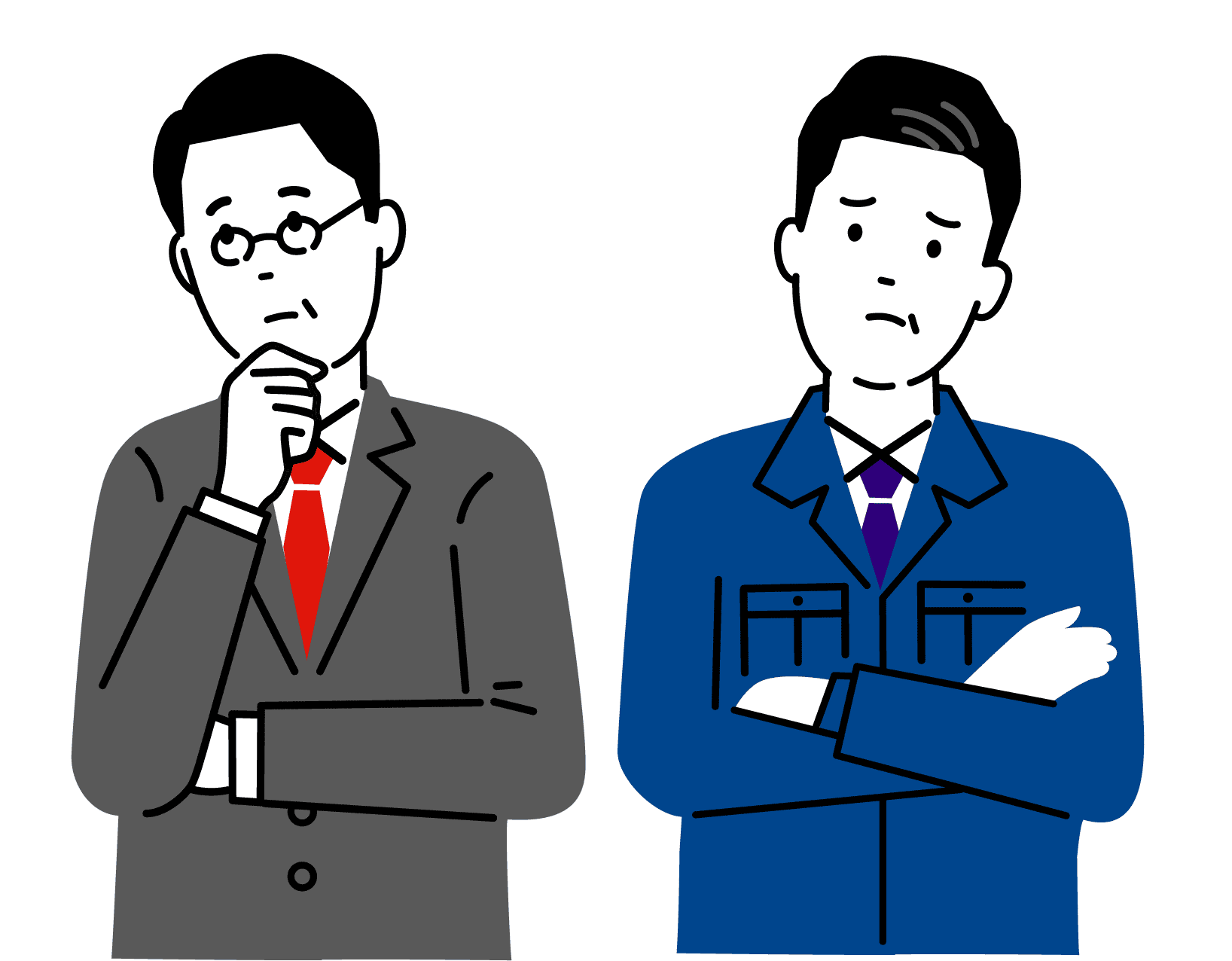 悩んでいる担当者のイラスト